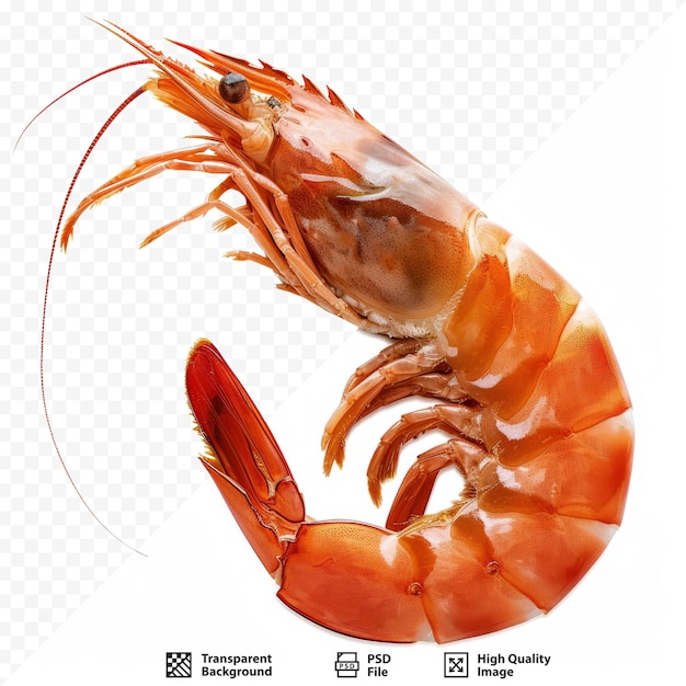 PSD shrimp on a white isolated background