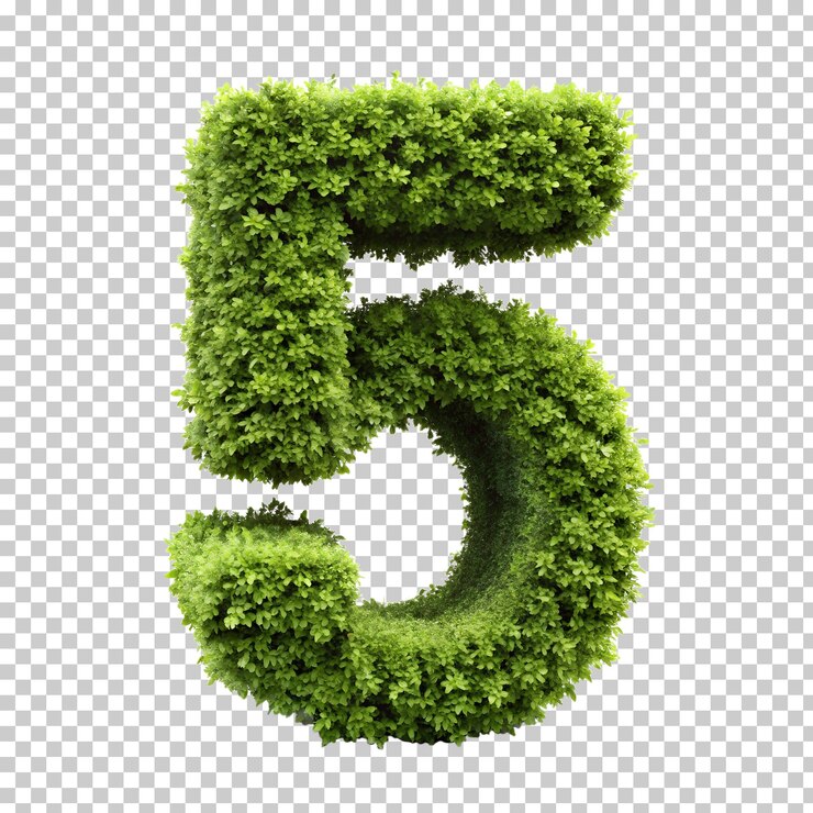 shrubs trimmed into number