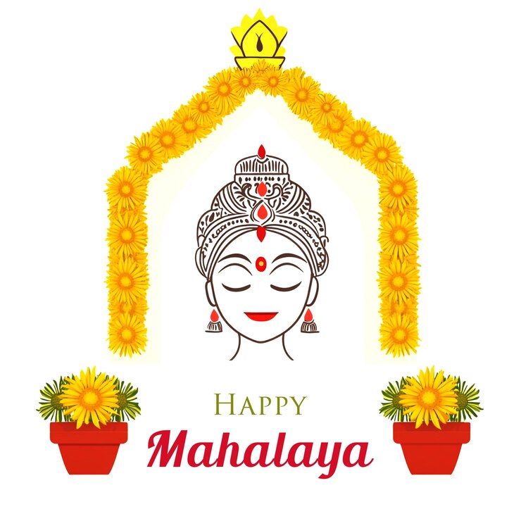 PSD shubho mahalaya孟加拉節慶設計與女神杜爾加面孔在快樂的杜爾加普subh navratri