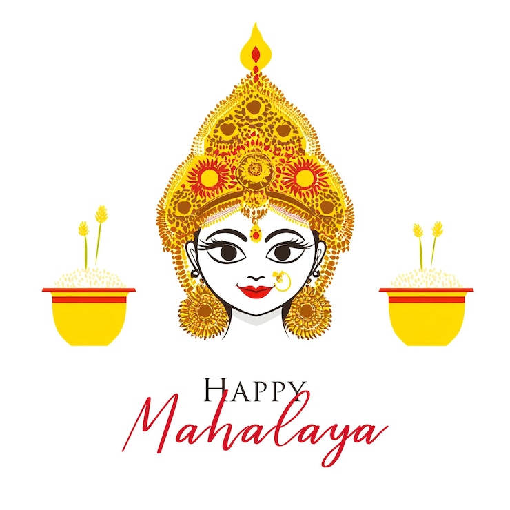 PSD shubho mahalaya孟加拉節慶設計與女神杜爾加面孔在快樂的杜爾加普subh navratri