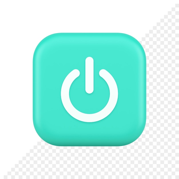 종료 버튼 에너지 스위치 전원 시작 중지 웹 앱 디자인 3d 현실적인 아이콘 켜기