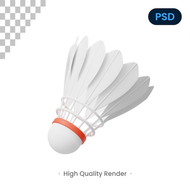 Shuttlecock 3D Icon Premium PSD