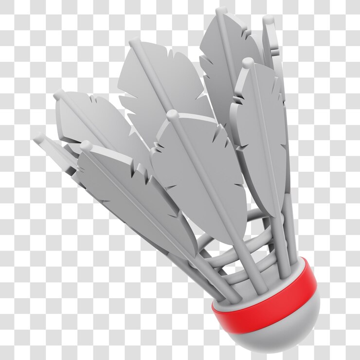 PSD shuttlecock 3d rendering icon isolated transparent background