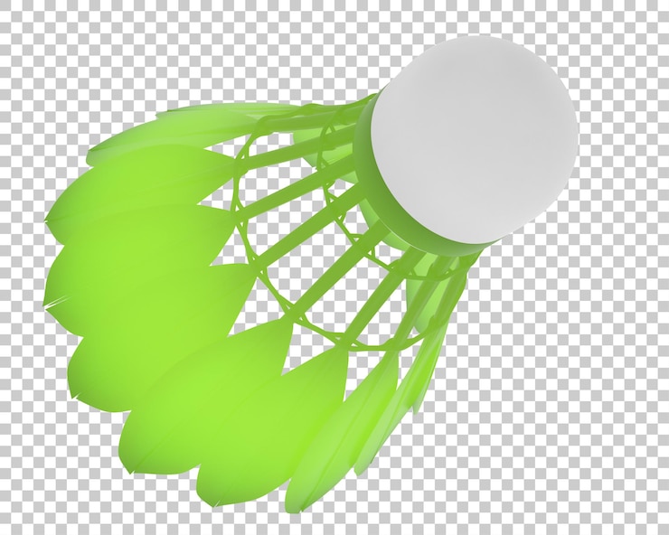 PSD shuttlecock on transparent background 3d rendering illustration