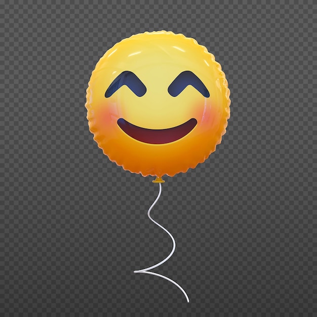 PSD shy emoji balloon 3d