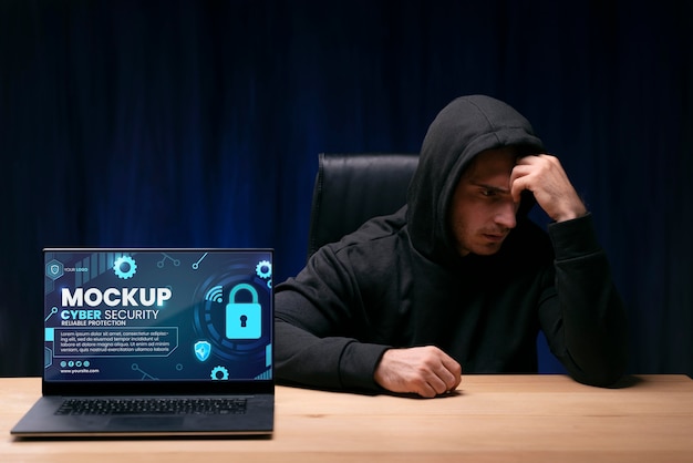 Siber güvenlik tasarım mockup'ı