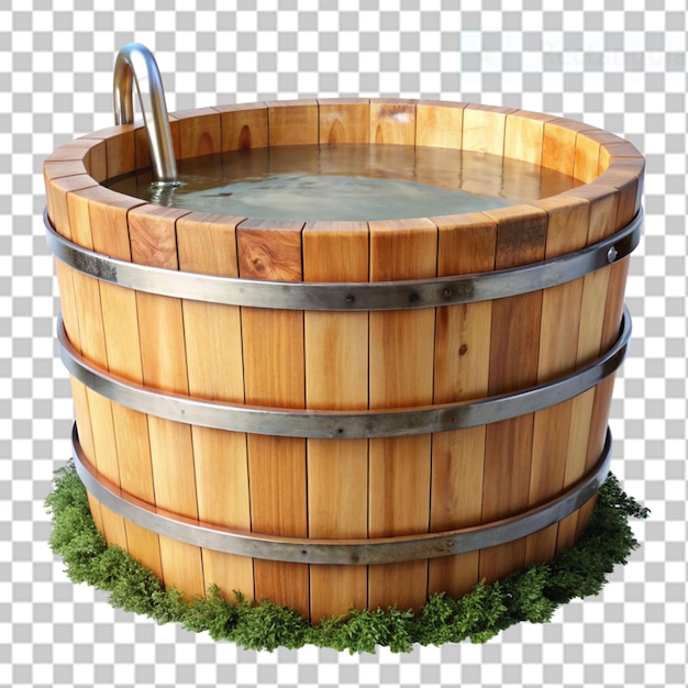 PSD siberian bath vat in summer on transparent background