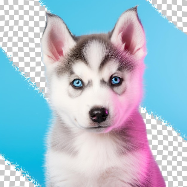 PSD siberian husky puppy against transparent background