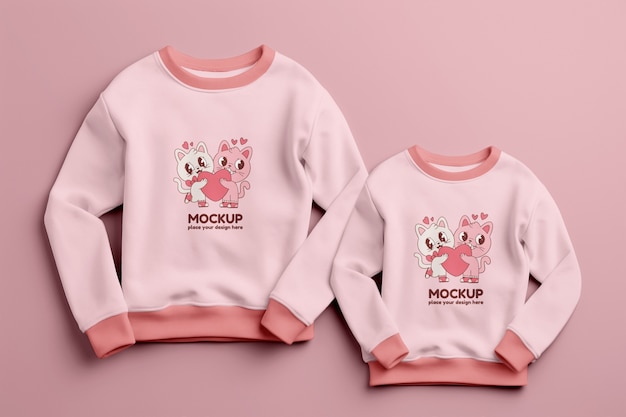 PSD siblings clothes mockup design