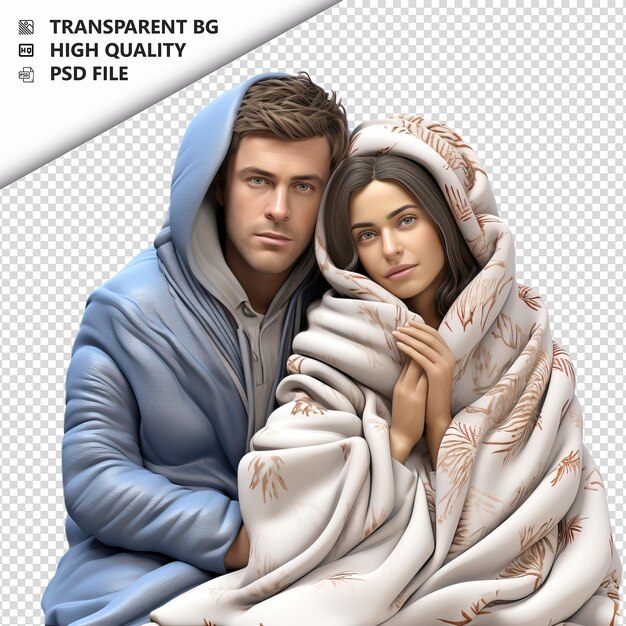 PSD Белый фон в стиле мультфильмов sick american couple 3d