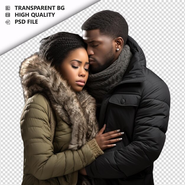 Sick black couple ultra realistic style white background