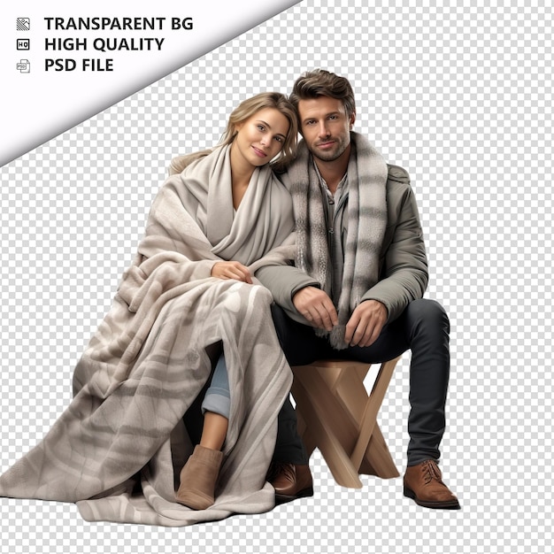 Sick european couple ultra realistic style white backgrou