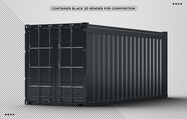 Side 3d black container for makeup