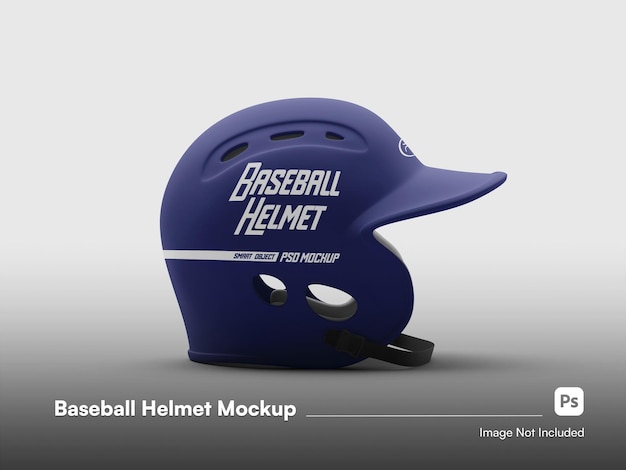 Mockup isolato 3d del casco da baseball a vista laterale