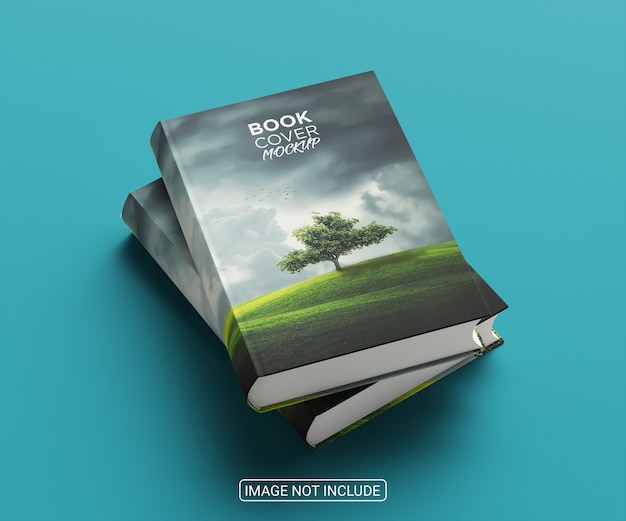 side view book hardcover mockup
