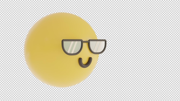 PSD side view cool emoji png