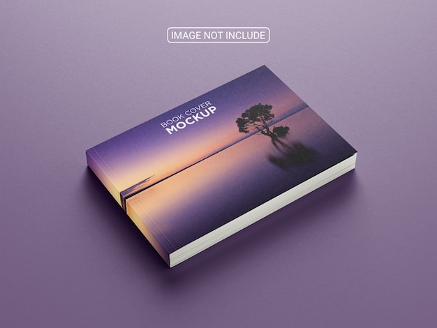side view horizontal book cover mockup