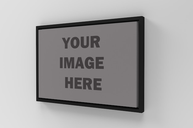 Side view Landscape canvas wall art mockup on wall