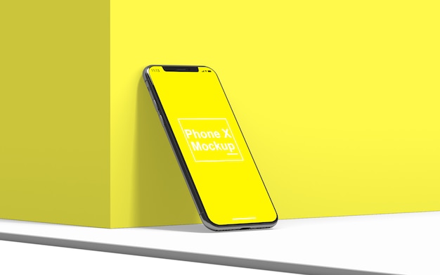 Side view of mobile phone mockup