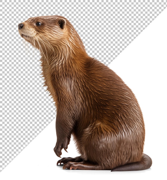 PSD side view of an otter isolated background