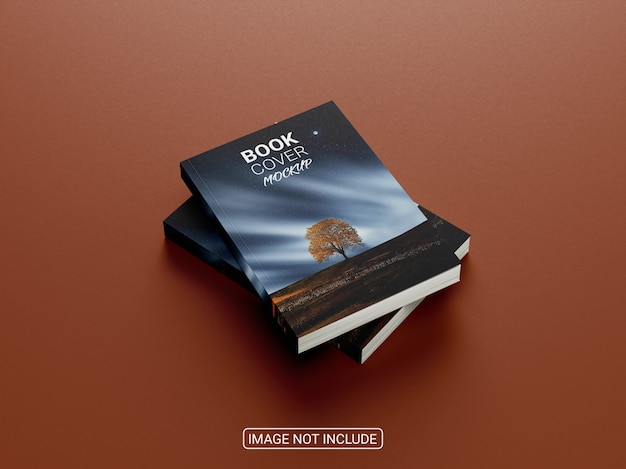 Side view realistic book hardcover mockup