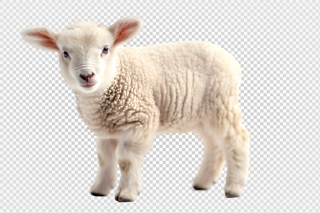 PSD side view of sheep isolated on transparent background generative ai