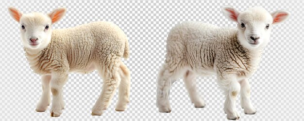 PSD side view of sheep isolated on transparent background generative ai