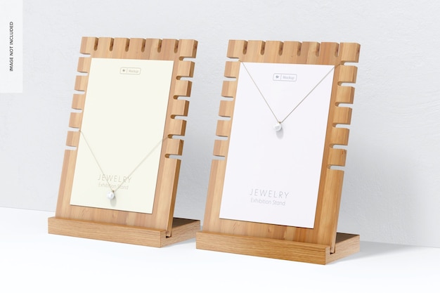 Sieraden beursstands mockup, juiste weergave