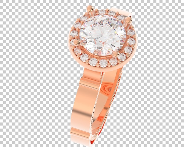 Sieraden met diamanten op transparante achtergrond 3d-rendering illustratie
