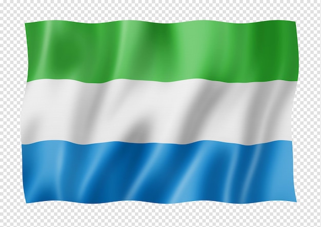 PSD sierra leone flag isolated on white