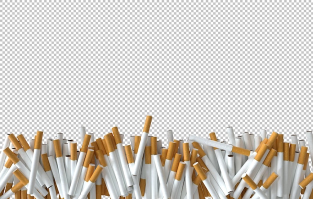 Sigaretten met kopieerruimte voor tekst op doorzichtig