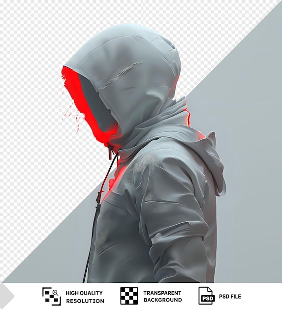PSD a sight of an evil men in the hoodie with a gray hood and a red and gray hood standing with a gray
