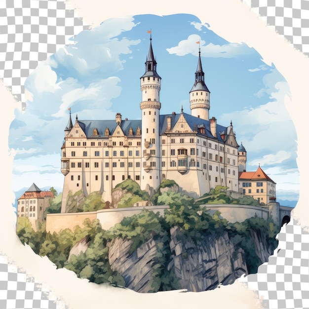 Sigmaringen castle a german castle is on a transparent background