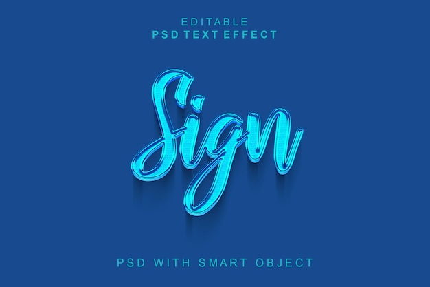 Sign 3d text effect