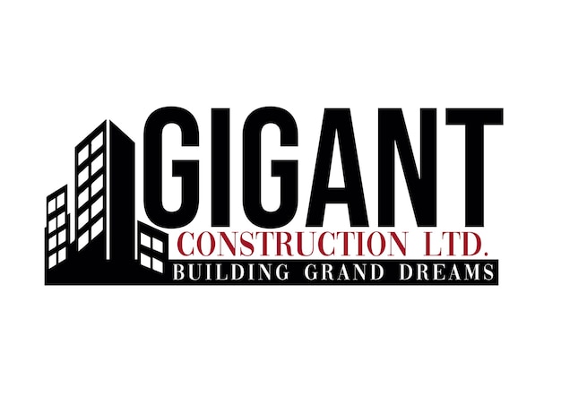 a sign for construction company that says construction and a building