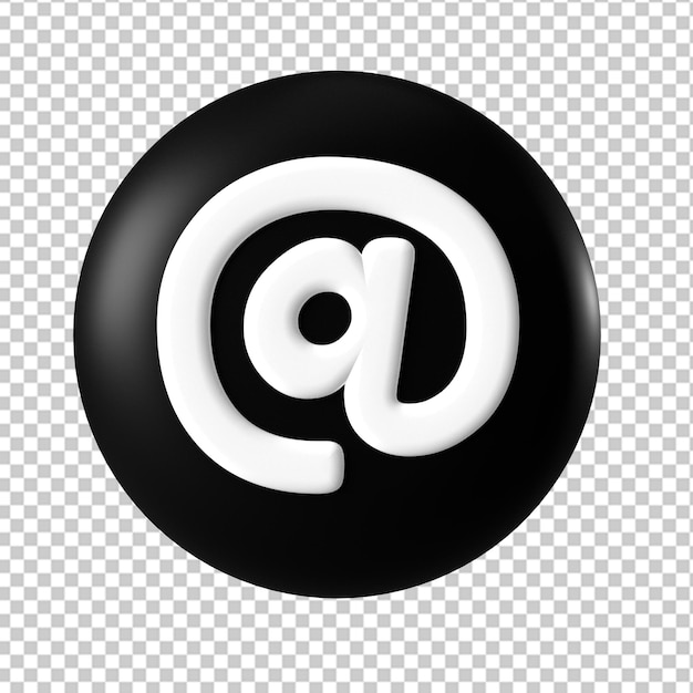 PSD at sign email address icon 3d icon render
