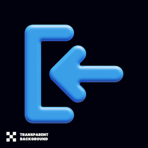 sign in log in icon in 3d render
