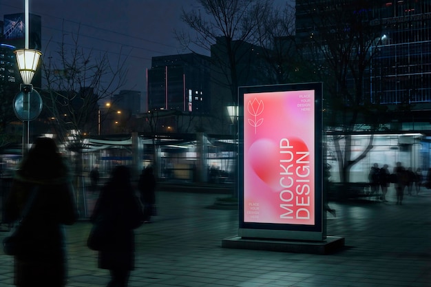 PSD sign in straat mockup