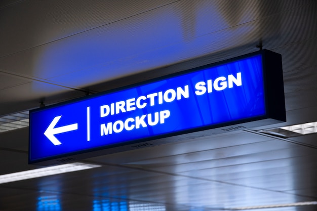 Sign mock-up design for direction indication