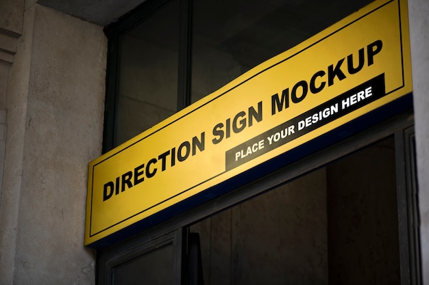 PSD sign mock-up design for direction indication