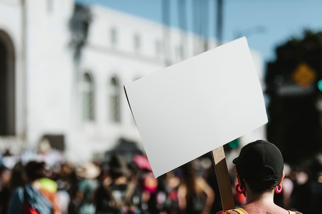 sign mockup psd at a black lives matter protest