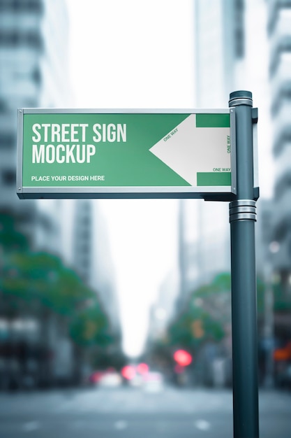 PSD sign on the street mockup