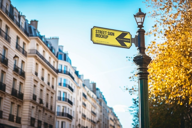 PSD sign on the street mockup