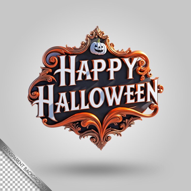 PSD a sign that says happy halloween is on a gray background