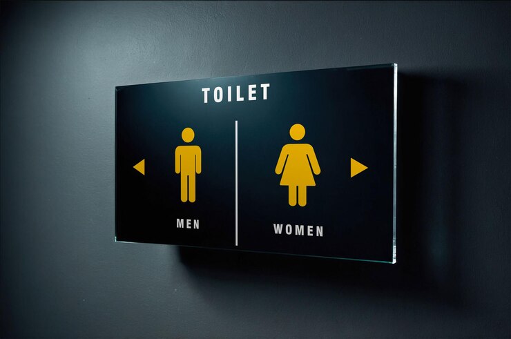 PSD a sign for toilet men and womens restrooms