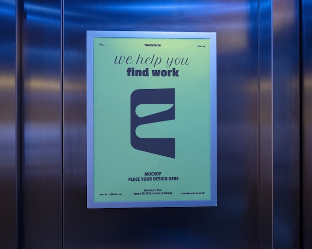 Signage inside a lift