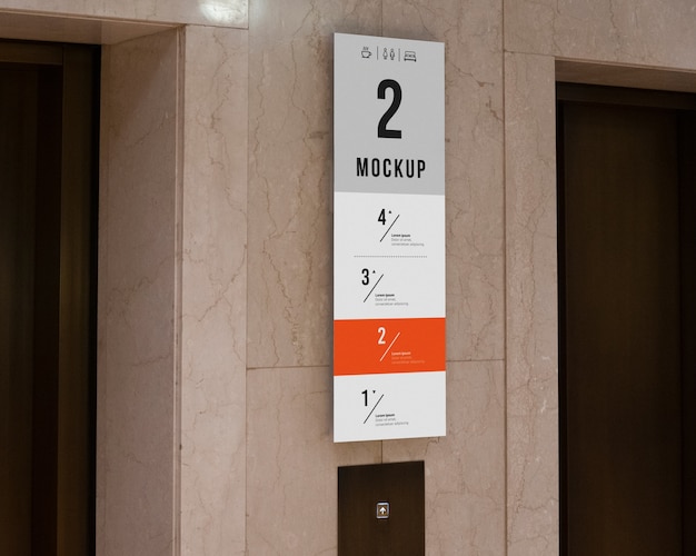 PSD 엘리베이터 내부의 표지판 모형