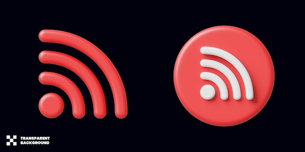 signal connection icon collection in 3d render