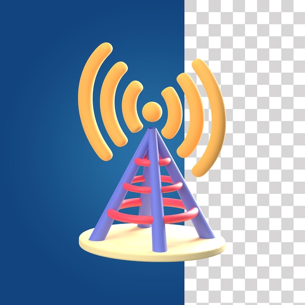 PSD signal tower 3d icon