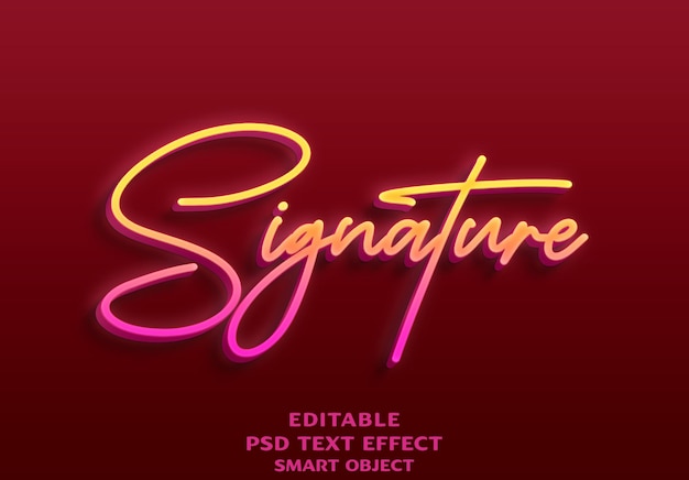 Signature 3d text effect design